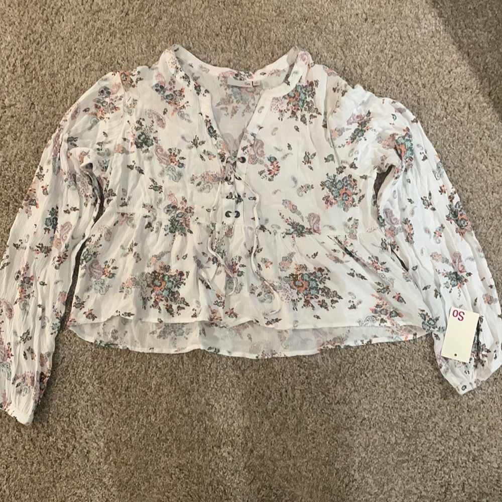 Lace Up Blouse NWT, sz S
